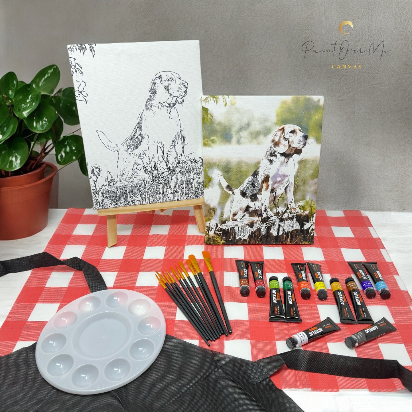 Paint Over Me EasyStart Canvas Kit – Dog Series for Beginner Painters