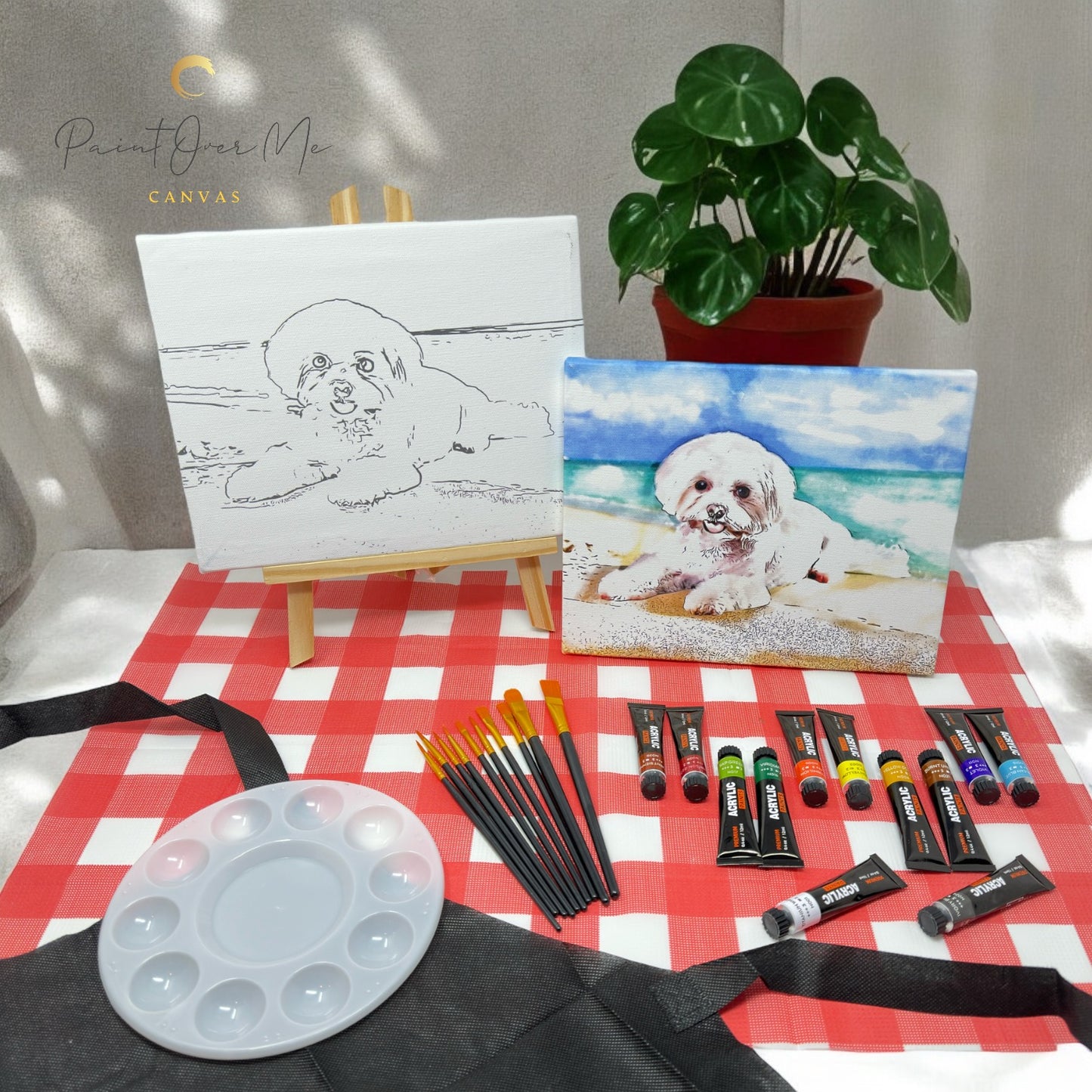 Paint Over Me EasyStart Canvas Kit – Dog Series for Beginner Painters