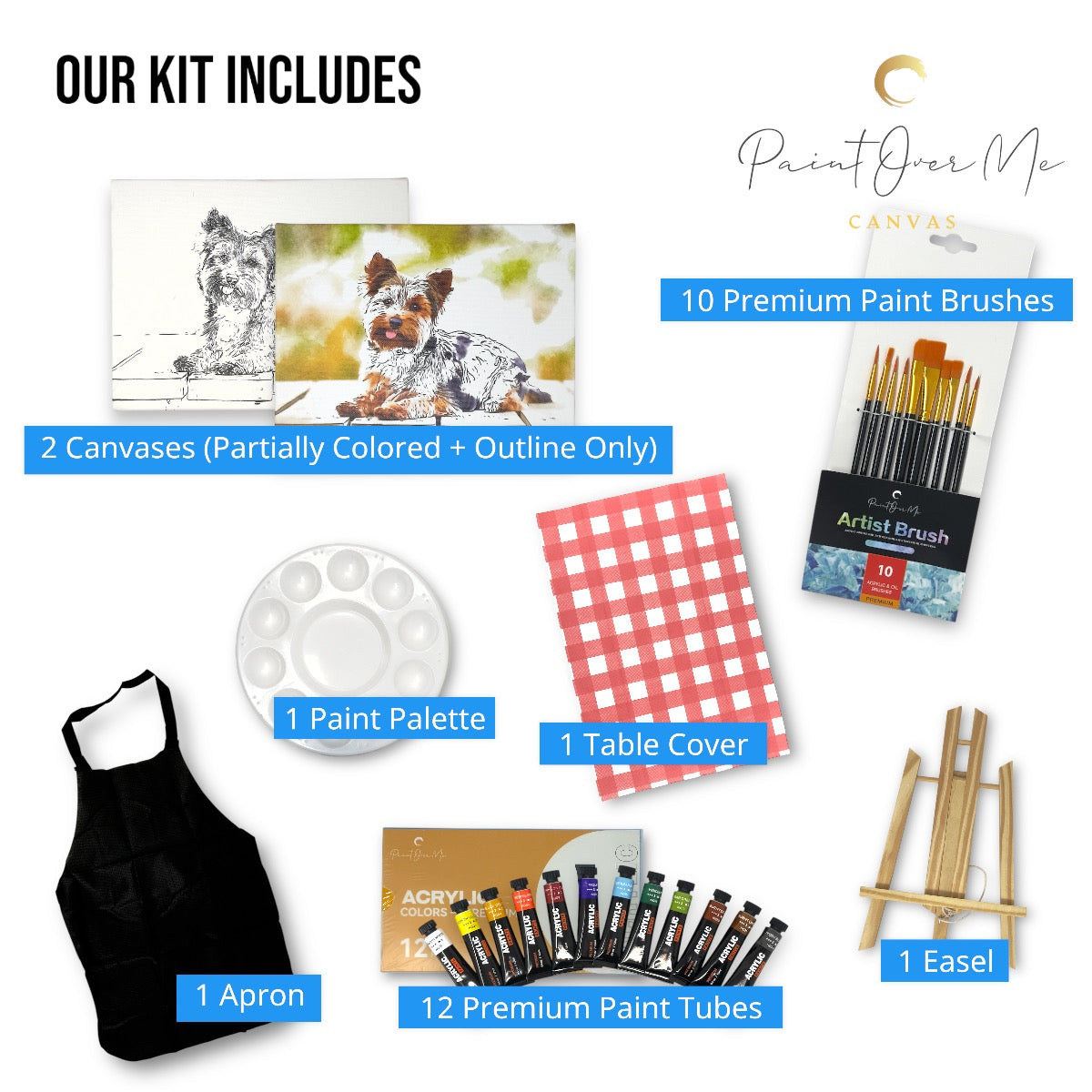 Paint Over Me EasyStart Canvas Kit – Dog Series for Beginner Painters