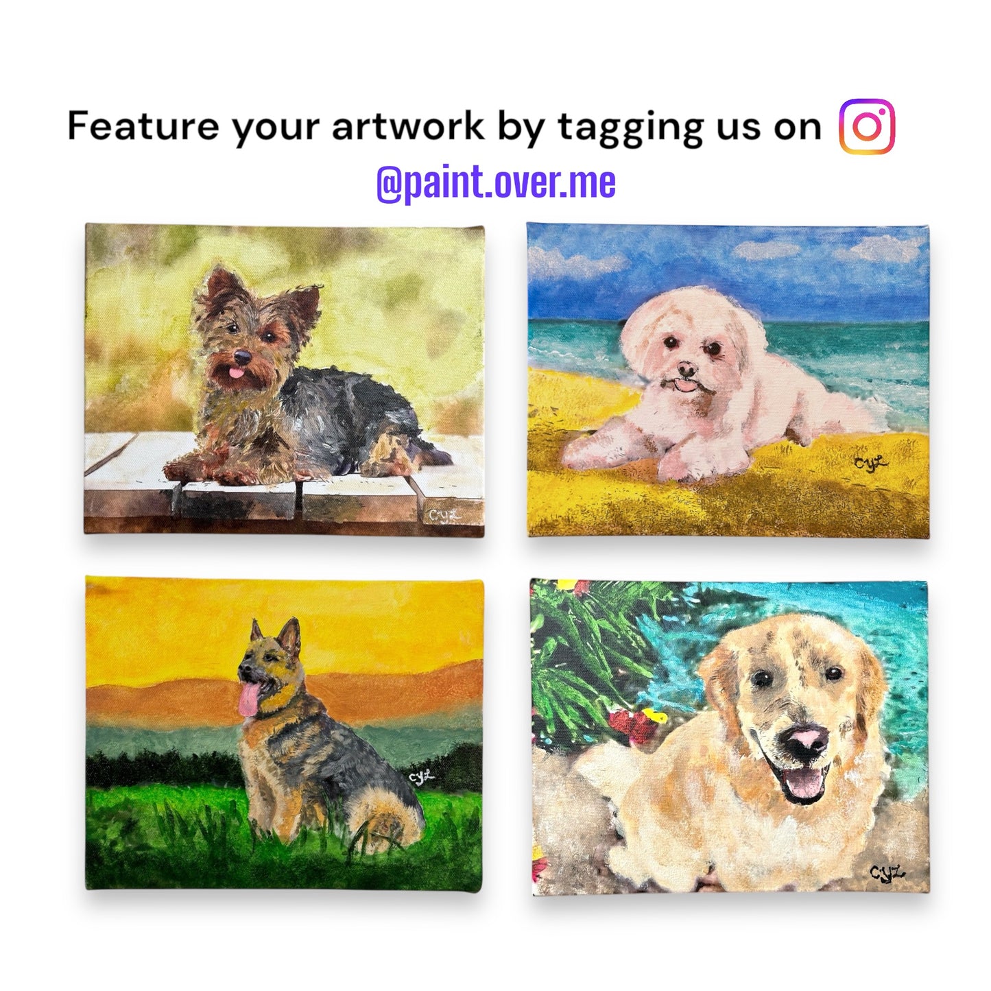 Paint Over Me EasyStart Canvas Kit – Dog Series for Beginner Painters