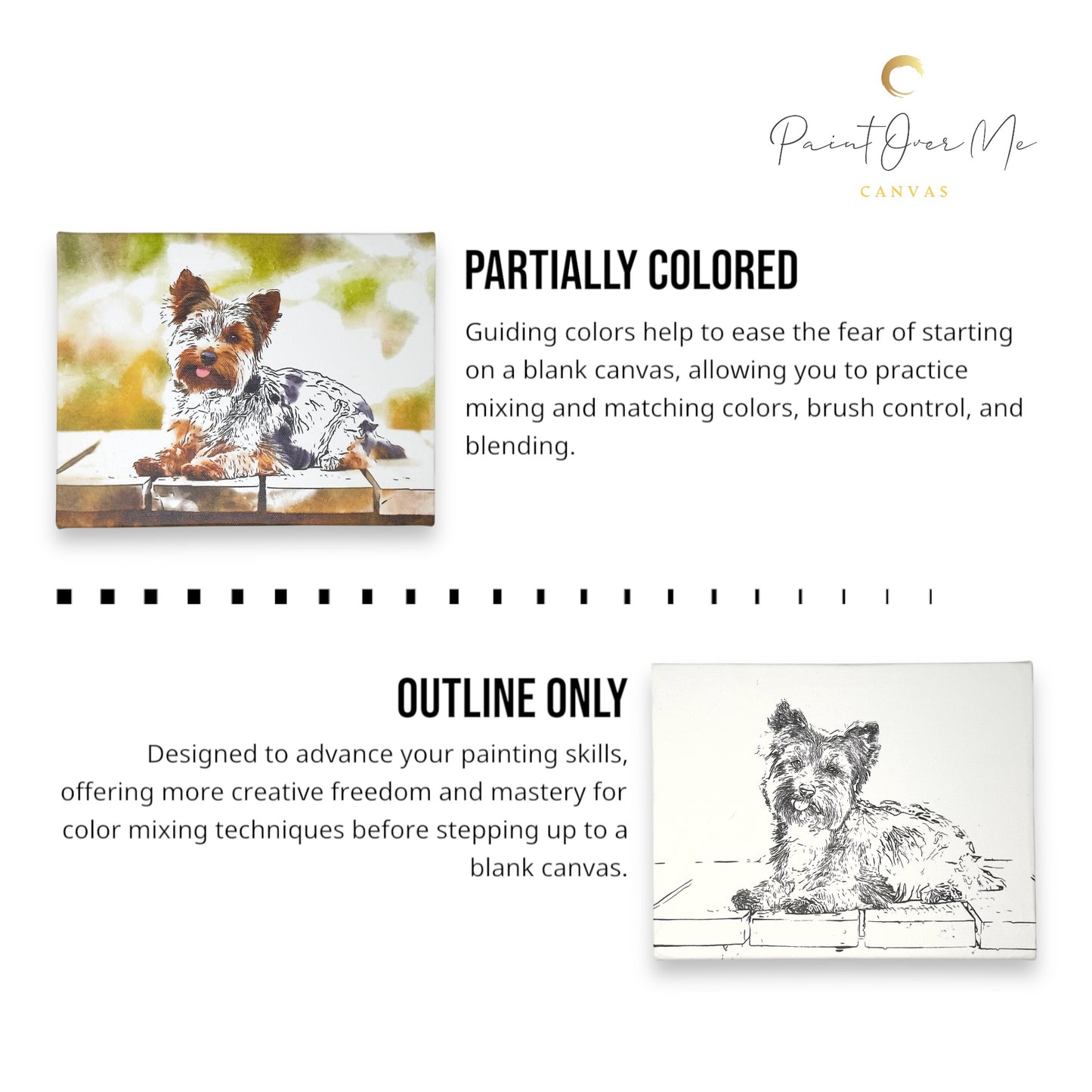 Paint Over Me EasyStart Canvas Kit – Dog Series for Beginner Painters